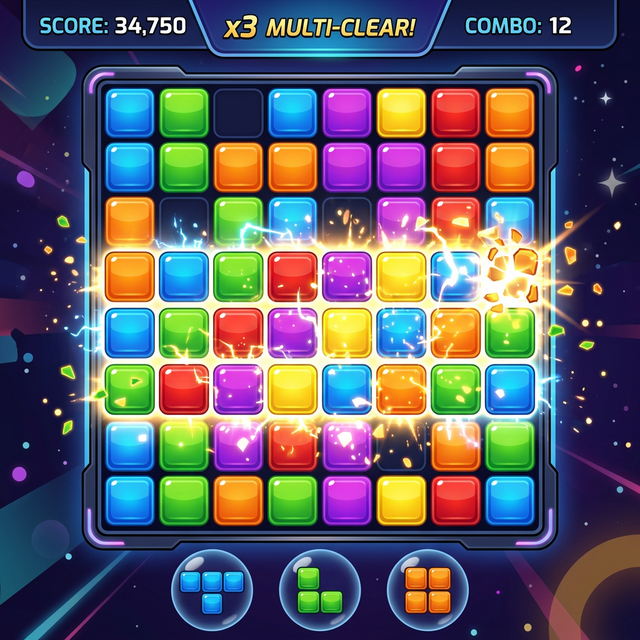 Block Blast multi line clear setup